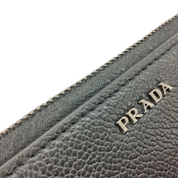 K PRADA Long Wallet Leather Black Card x - Picture 3 of 8